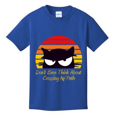 Black Cat Crossing His Path Funny Novelty Gift Kids T-Shirt