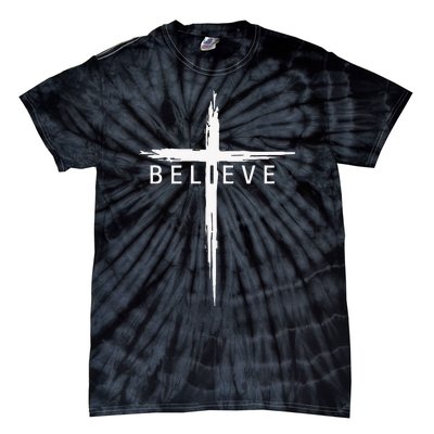 Believe Christian Cross Jesus Christ Christians Tie-Dye T-Shirt