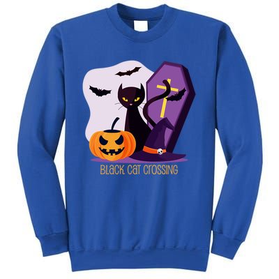 Black Cat Crossing Cool Gift Sweatshirt