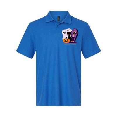 Black Cat Crossing Cool Gift Softstyle Adult Sport Polo