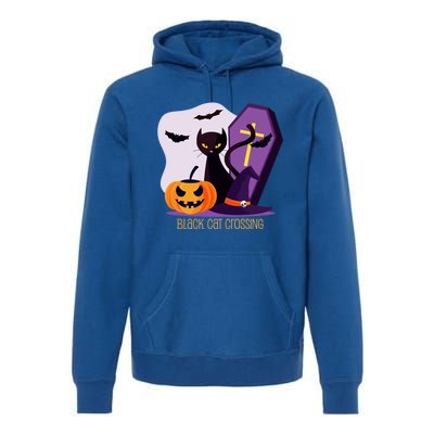 Black Cat Crossing Cool Gift Premium Hoodie