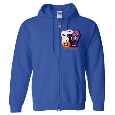 Black Cat Crossing Cool Gift Full Zip Hoodie