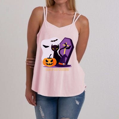 Black Cat Crossing Cool Gift Women's Strappy Tank