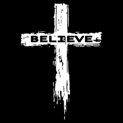 Bhgytec Christian Cross Religious Believe Graphic Unisex , Unisex Kids, Girls Blac T-Shirt