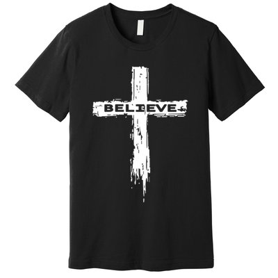 Bhgytec Christian Cross Religious Believe Graphic Unisex , Unisex Kids, Girls Blac Premium T-Shirt
