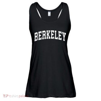Berkeley California CA Vintage Varsity Sports Text Ladies Essential Flowy Tank