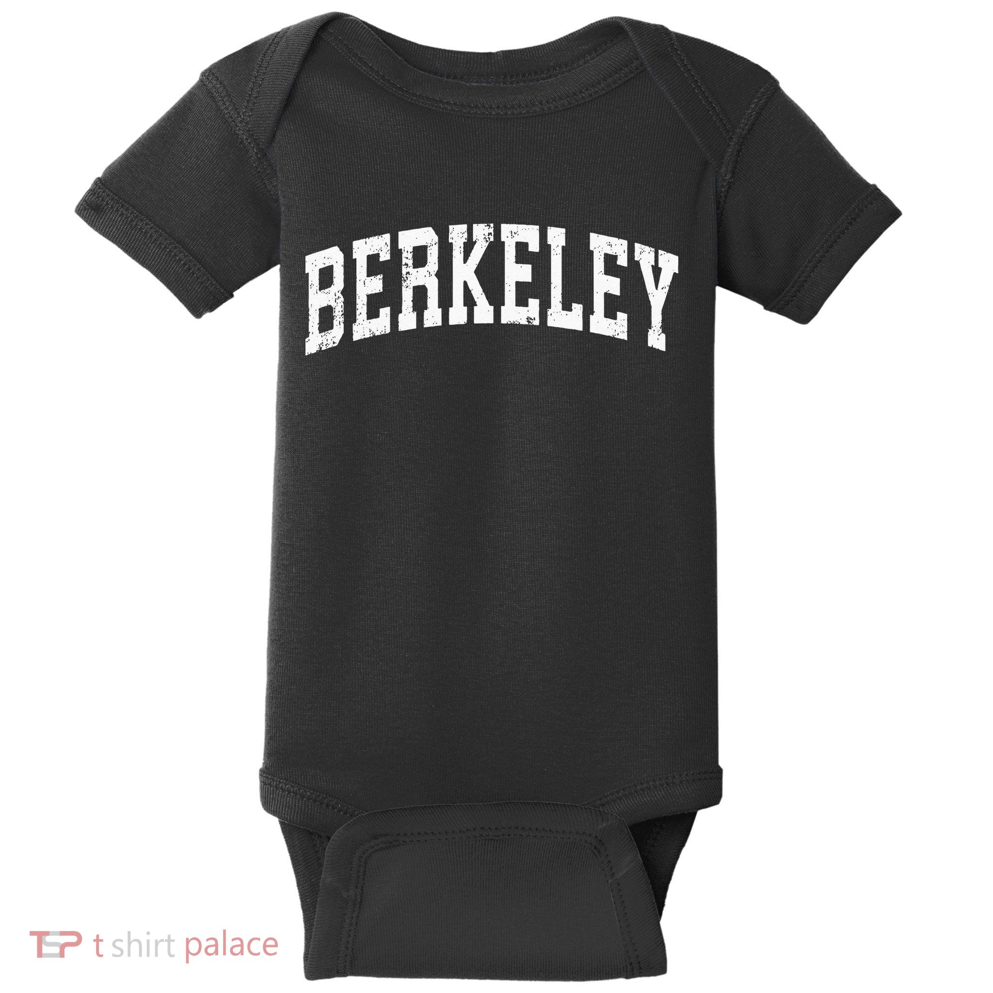 Berkeley California CA Vintage Varsity Sports Text Baby Bodysuit
