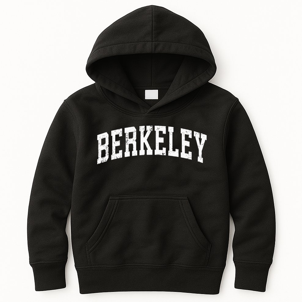Berkeley California CA Vintage Varsity Sports Text Kids Hoodie