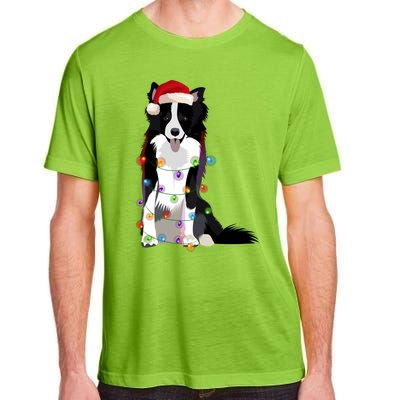 Border Collie Christmas Lights Xmas Dog Lover Cute Gift Adult ChromaSoft Performance T-Shirt