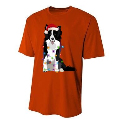 Border Collie Christmas Lights Xmas Dog Lover Cute Gift Performance Sprint T-Shirt