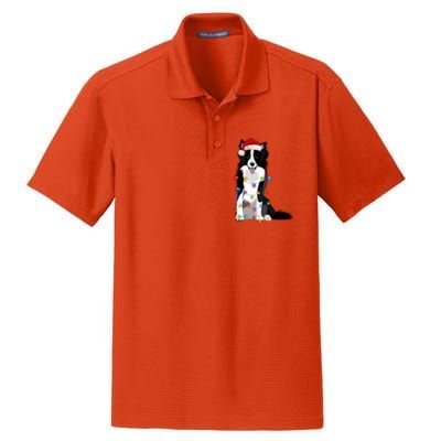 Border Collie Christmas Lights Xmas Dog Lover Cute Gift Dry Zone Grid Polo