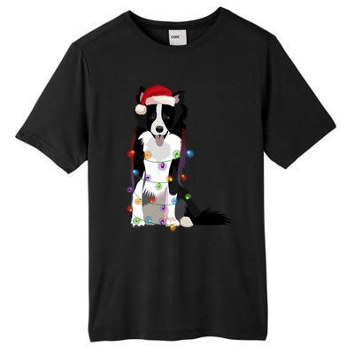 Border Collie Christmas Lights Xmas Dog Lover Cute Gift Tall Fusion ChromaSoft Performance T-Shirt