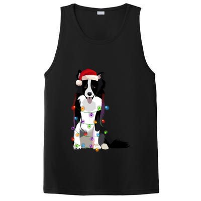 Border Collie Christmas Lights Xmas Dog Lover Cute Gift PosiCharge Competitor Tank