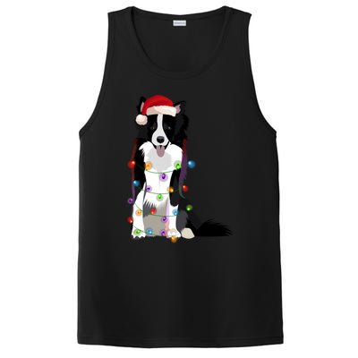 Border Collie Christmas Lights Xmas Dog Lover Cute Gift PosiCharge Competitor Tank