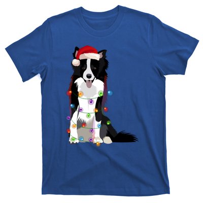 Border Collie Christmas Lights Xmas Dog Lover Cute Gift T-Shirt