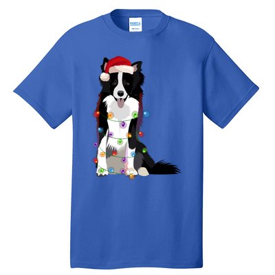 Border Collie Christmas Lights Xmas Dog Lover Cute Gift Tall T-Shirt