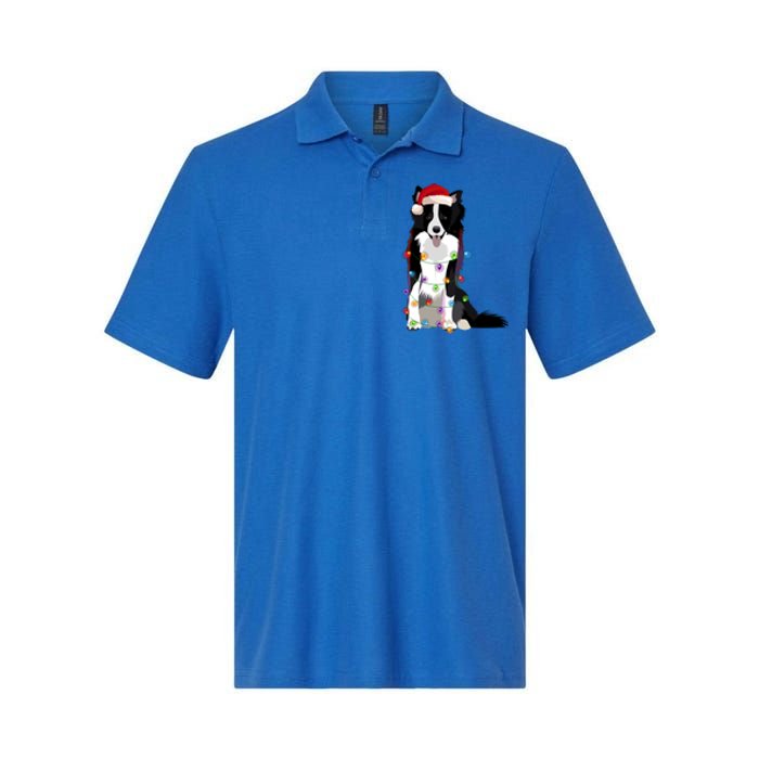 Border Collie Christmas Lights Xmas Dog Lover Cute Gift Softstyle Adult Sport Polo