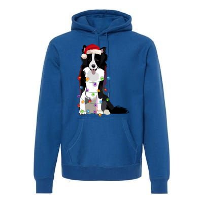 Border Collie Christmas Lights Xmas Dog Lover Cute Gift Premium Hoodie