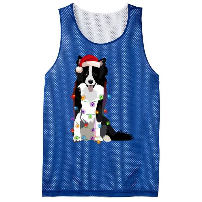 Border Collie Christmas Lights Xmas Dog Lover Cute Gift Mesh Reversible Basketball Jersey Tank