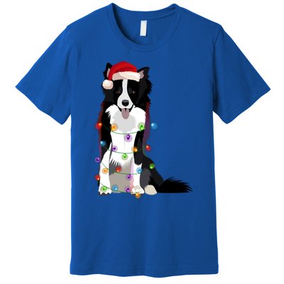 Border Collie Christmas Lights Xmas Dog Lover Cute Gift Premium T-Shirt