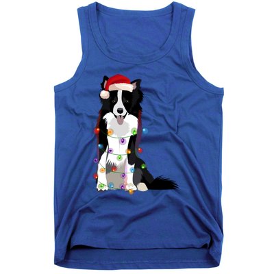 Border Collie Christmas Lights Xmas Dog Lover Cute Gift Tank Top