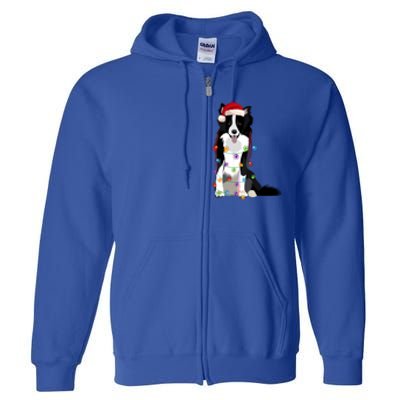 Border Collie Christmas Lights Xmas Dog Lover Cute Gift Full Zip Hoodie