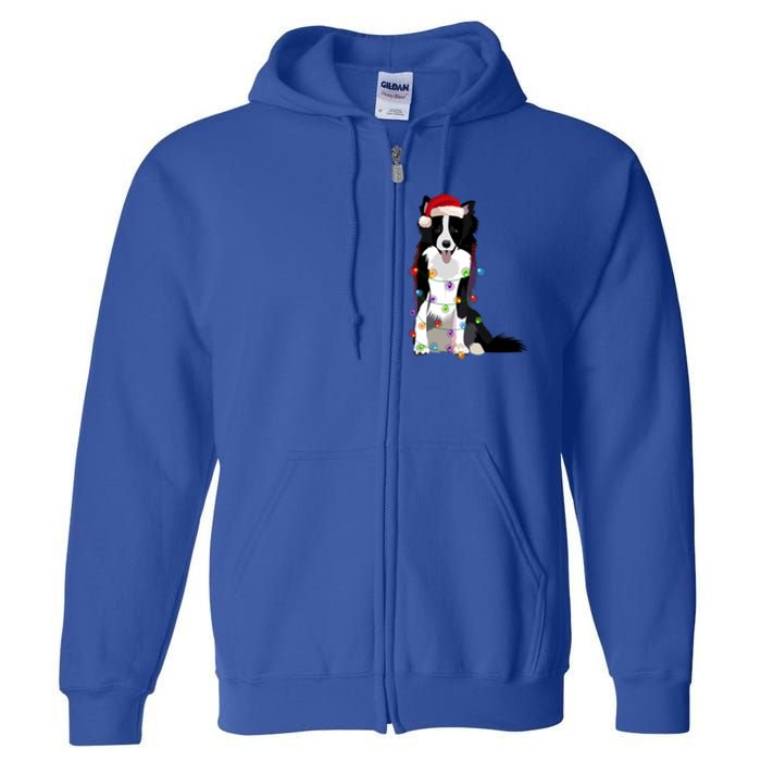 Border Collie Christmas Lights Xmas Dog Lover Cute Gift Full Zip Hoodie