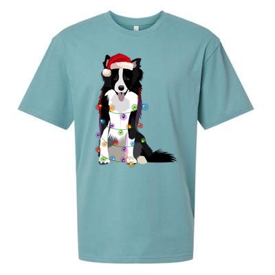 Border Collie Christmas Lights Xmas Dog Lover Cute Gift Sueded Cloud Jersey T-Shirt