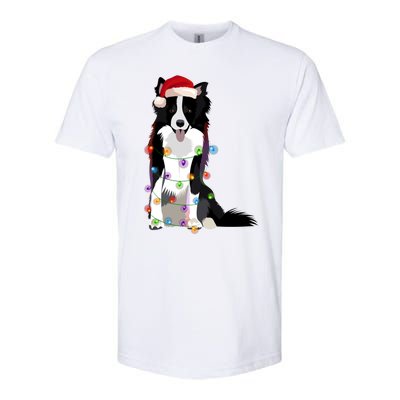 Border Collie Christmas Lights Xmas Dog Lover Cute Gift Softstyle CVC T-Shirt