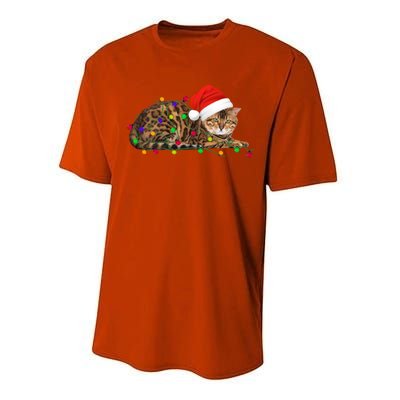 Bengal Cat Christmas Lights Xmas Cat Lover Great Gift Performance Sprint T-Shirt