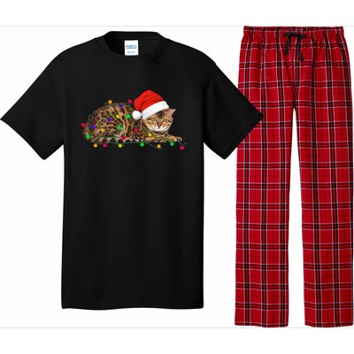 Bengal Cat Christmas Lights Xmas Cat Lover Great Gift Pajama Set