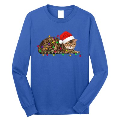 Bengal Cat Christmas Lights Xmas Cat Lover Great Gift Long Sleeve Shirt