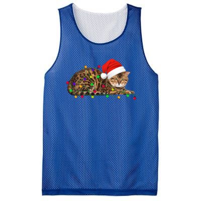 Bengal Cat Christmas Lights Xmas Cat Lover Great Gift Mesh Reversible Basketball Jersey Tank