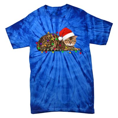 Bengal Cat Christmas Lights Xmas Cat Lover Great Gift Tie-Dye T-Shirt