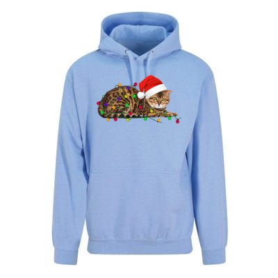 Bengal Cat Christmas Lights Xmas Cat Lover Great Gift Unisex Surf Hoodie