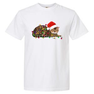 Bengal Cat Christmas Lights Xmas Cat Lover Great Gift Garment-Dyed Heavyweight T-Shirt