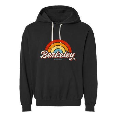 Berkeley California Ca Vintage Rainbow Retro 70s Garment-Dyed Fleece Hoodie