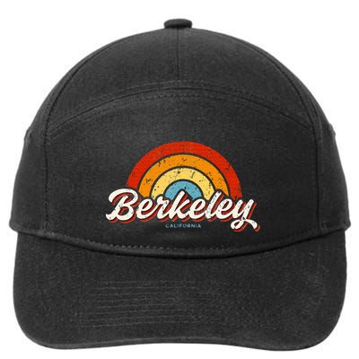 Berkeley California Ca Vintage Rainbow Retro 70s 7-Panel Snapback Hat