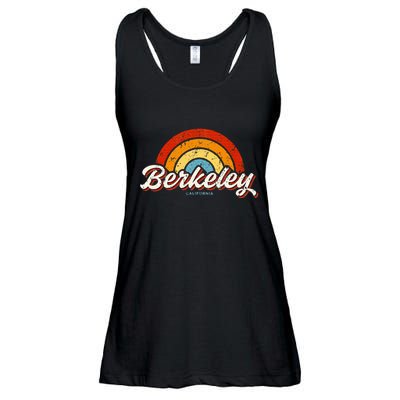 Berkeley California Ca Vintage Rainbow Retro 70s Ladies Essential Flowy Tank