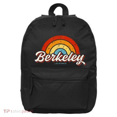 Berkeley California Ca Vintage Rainbow Retro 70s 16 in Basic Backpack