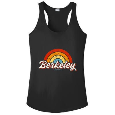 Berkeley California Ca Vintage Rainbow Retro 70s Ladies PosiCharge Competitor Racerback Tank