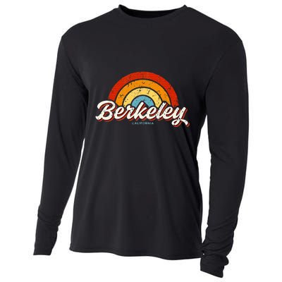Berkeley California Ca Vintage Rainbow Retro 70s Cooling Performance Long Sleeve Crew