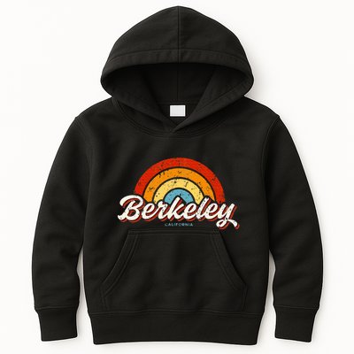Berkeley California Ca Vintage Rainbow Retro 70s Kids Hoodie