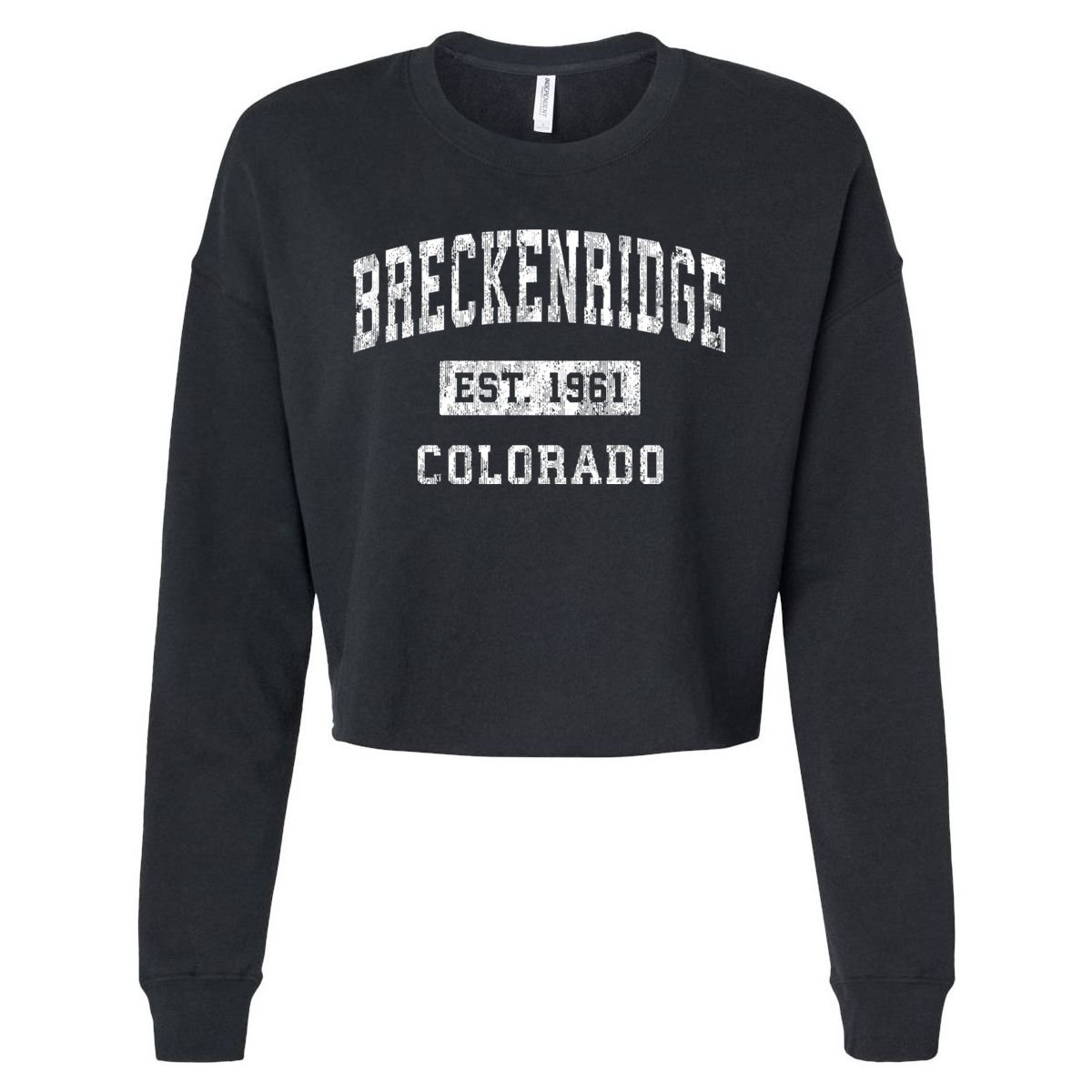 Breckenridge Colorado Co Vintage Sports Cropped Pullover Crew