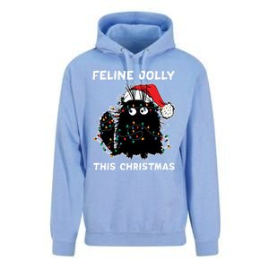 Black Cat Christmas Lights Cat Lover Funny Xmas Pajama Gift Unisex Surf Hoodie