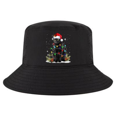 Black Cat Christmas Santa Hat Funny Meowy Cats Women Cool Comfort Performance Bucket Hat