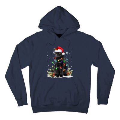 Black Cat Christmas Santa Hat Funny Meowy Cats Women Tall Hoodie