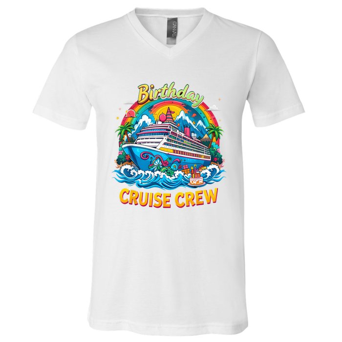 Birthday Cruise Crew Adventure Birthday Trip Vacation 2025 V-Neck T-Shirt