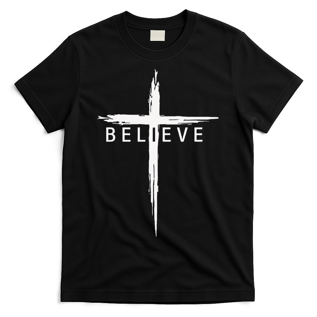 Believe Christian Cross Jesus Christ Christians Men Women T-Shirt