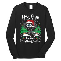 Black Cat Christmas Its Fine Im Fine Everything Is Fine Long Sleeve Shirt